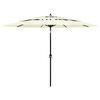 vidaXL parasol 3 m aluminiumsstang 3 niveauer sandfarvet