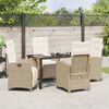 vidaXL Have Spisebordss&aelig;t med pude 5 pcs Beige polyrattan