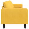 vidaXL Sofa med pude Lys Gul 250 x 77 x 76 cm Velourstof