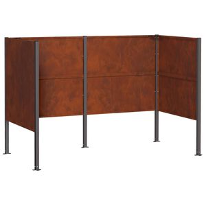 vidaXL Skjuler til affaldsbeholder 167 x 85 x 113 cm Cortenst&aring;l Rusten