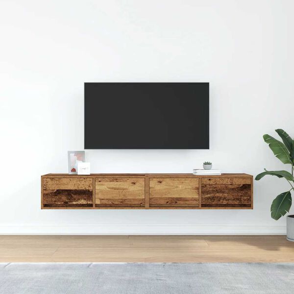 vidaXL tv-borde 2 stk. 80x31x25,5 cm konstrueret tr&aelig; gammelt tr&aelig;look