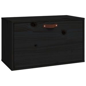 vidaXL v&aelig;gskab 60x30x35 cm massivt fyrretr&aelig; sort