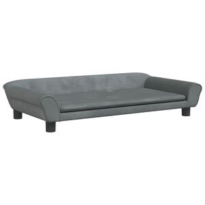 vidaXL sofa til b&oslash;rn 100x50x26 cm velour m&oslash;rkegr&aring;