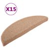 vidaXL trappem&aring;tter 15 stk. 56x17x3 cm lysebrune halvrunde