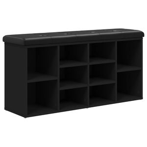 vidaXL skob&aelig;nk 102x32x50 cm konstrueret tr&aelig; sort
