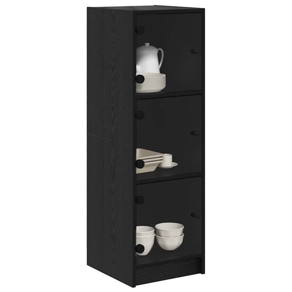 vidaXL Highboard Sort eg 35 x 37 x 109 cm Konstrueret tr&aelig;