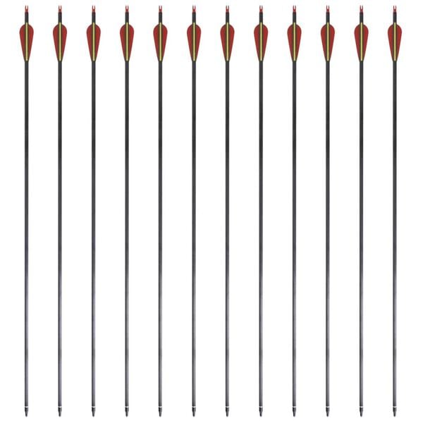 Standard recurve-pile 12 stk. 0,76 cm 30" carbon