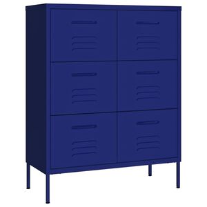 vidaXL kommode 80x35x101,5 cm st&aring;l marinebl&aring;