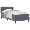 vidaXL Box spring seng med hovedg&aelig;rde M&oslash;rkegr&aring; 200 x 90 cm Fl&oslash;jl