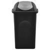 vidaXL skraldespand med svingl&aring;g 60 l sort og s&oslash;lvfarvet