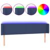 vidaXL sengegavl med LED-lys 203x16x78/88 cm stof bl&aring;