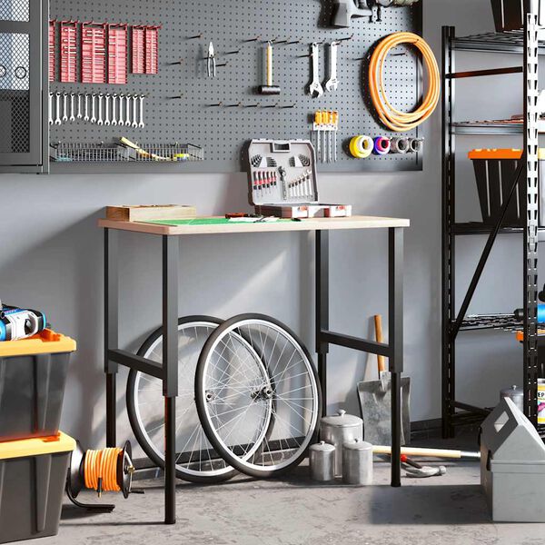 vidaXL stel til arbejdsb&aelig;nk 2 stk. 55x(69-95,5) cm metal sort