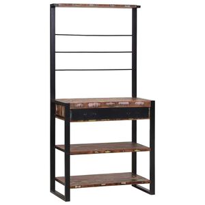 vidaXL Køkkenreol Flerfarvet 80 x 40 x 160 cm Massivt genbrugstræ