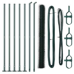 vidaXL Hegnsp&aelig;l Gr&oslash;n 10 x 1,5 m (36 mm mesh) St&aring;l og PVC