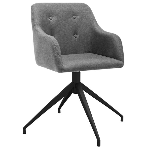 vidaXL drejelige spisebordsstole 4 stk. stof lysegr&aring;