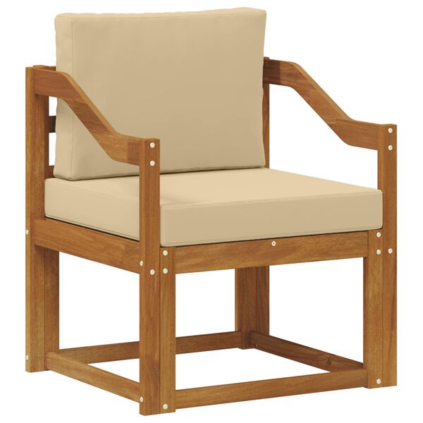 vidaXL Udend&oslash;rs sofa Soli Akacietr&aelig; og polyester Naturfarvet