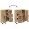 vidaXL Highboard med skuffe 2 pcs Artisan Egetr&aelig; Konstrueret tr&aelig;