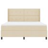 vidaXL Box spring seng med madras Creme 180 x 200 cm Stof