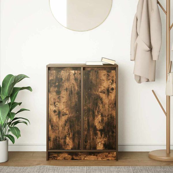 vidaXL skænk 57x34x76 cm konstrueret træ røget egetræsfarve