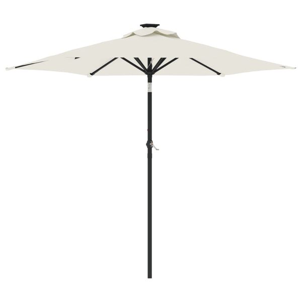 vidaXL parasol med stålstang 225x225x212 cm hvid