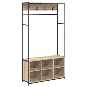 vidaXL Knager&aelig;kke med sko b&aelig;nk Sonoma-eg 100 x 32 x 180,5 cm