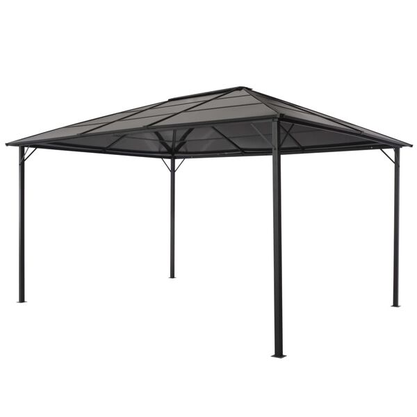 vidaXL pavillon med tag aluminium 4 x 3 x 2,6 m sort