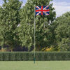 vidaXL Storbritannien flag og flagstang 6,08 m aluminium