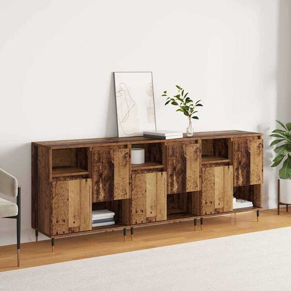 vidaXL Sideboards 3 pcs Gammelt tr&aelig; 180 x 35 x 70 cm Konstrueret tr&aelig;