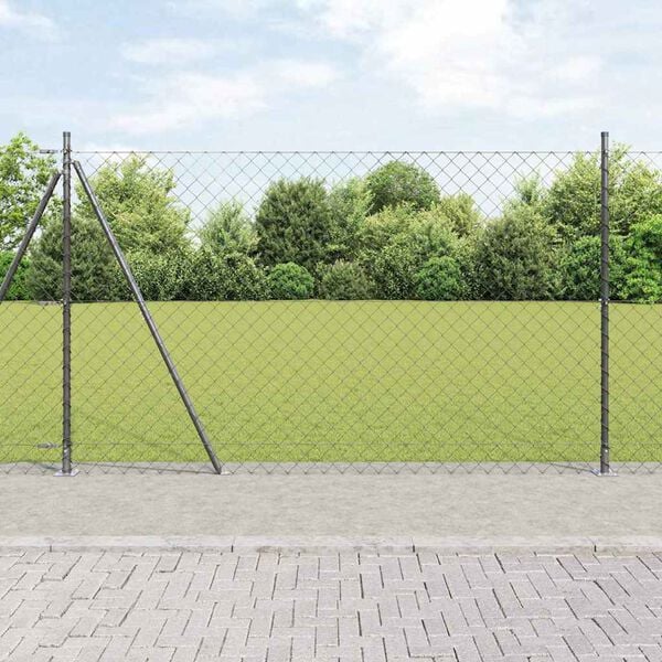 vidaXL Hegnsp&aelig;l Gr&aring; 10 x 1,5 m (60 x 60 mm mesh) St&aring;l og PVC