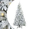vidaXL Kunstigt Hinged Juletr&aelig; med 300 LED'er Hvid 240 cm PE og PVC