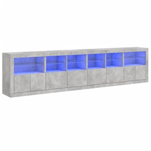vidaXL sk&aelig;nk med LED-lys 283x37x67 cm betongr&aring;