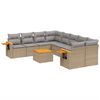 vidaXL sofas&aelig;t til haven 9 dele med hynder polyrattan beige