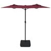 vidaXL parasol m. dobbelt parasoldug og LED-lys 316x145 cm bordeauxr&oslash;d