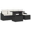 vidaXL Havesofa S&aelig;t med pude 6 pcs Sort og cremefarvet