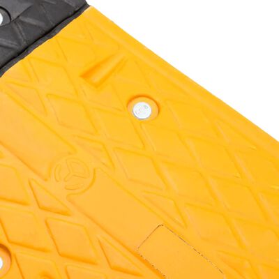 vidaXL vejbump 129x32,5x4 cm gummi gul og sort