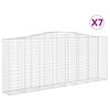vidaXL buede gabionkurve 7 stk. 400x50x160/180 cm galvaniseret jern