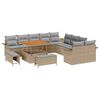 vidaXL Havesofa S&aelig;t med pude 13 pcs Beige polyrattan