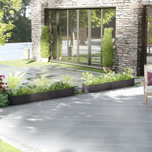 vidaXL plantekasser 2 stk. 200x31x31 cm massivt fyrretr&aelig; gr&aring;