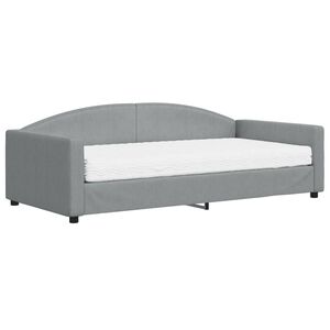 vidaXL daybed med madras 100x200 cm stof lysegr&aring;
