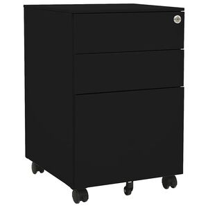 vidaXL mobilt arkivskab 39x45x60 cm st&aring;l sort
