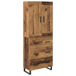 vidaXL Highboard Gammelt tr&aelig; 69,5 x 34 x 180 cm Konstrueret tr&aelig;