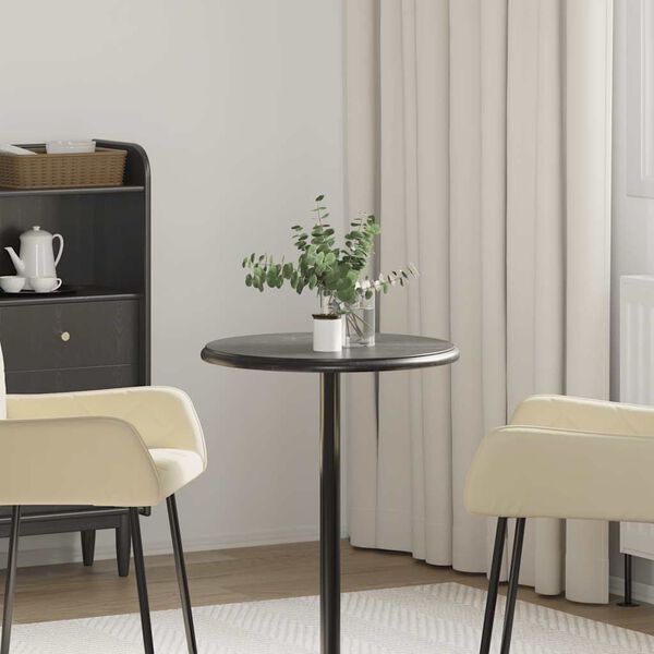 vidaXL bordplade &Oslash;50x2,5 cm marmor sort