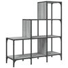 vidaXL bogreol 92x30x102 cm konstrueret tr&aelig; og metal gr&aring; sonoma-eg