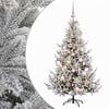 vidaXL Kunstigt juletr&aelig; med julekugle 120 cm 150 LED'er Varm hvid