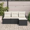 vidaXL Sofa S&aelig;t med pude med opbevaring 4 pcs Sort og Cream polyrattan