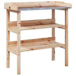 vidaXL plantebord med hylder 78x38x82,5 cm massivt grantr&aelig;