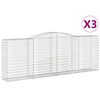 vidaXL buede gabionkurve 3 stk. 400x50x140/160 cm galvaniseret jern