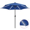 vidaXL parasol med LED-lys og aluminiumsstang 300 cm azurbl&aring;