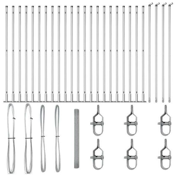 vidaXL Hegnsp&aelig;l S&oslash;lv 50 x 1,5 m (25 x 25 mm net) St&aring;l
