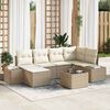 vidaXL Havesofa Sæt med pude 6 pcs Beige og creme polyrattan